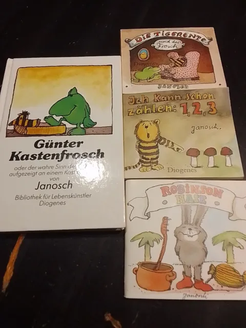 Günter Kastenfrosch , Die Tigerente, Robinson Hase , Mini Bücher Janosch , Paket