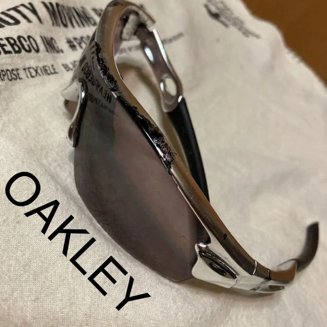 Sunglasses OAKLEY OAKLEYRADER Rubber parts, slightly sticky, silver x black