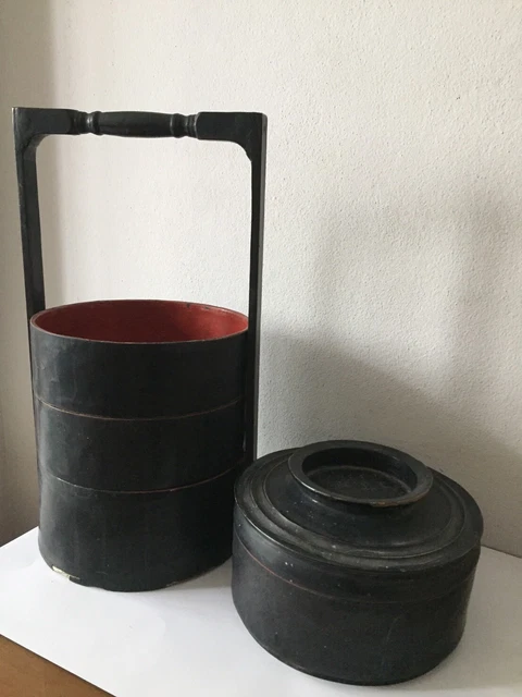 Antique Burmese lacquer lunch box storage 7