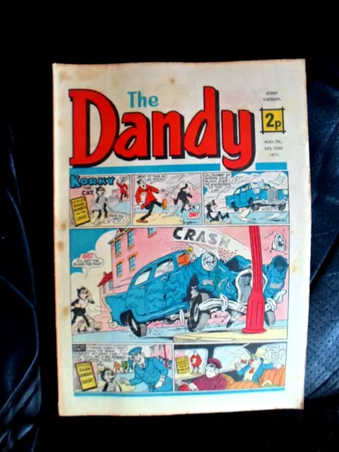 1 X VINTAGE DANDY COMIC, AUGUST 7th 1971, ISSUE No 1550 ,  USED