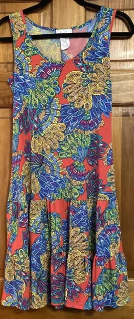 Ivy Lane Dress Womens Size Small Sleeveless Red Blue Floral Shift Dress