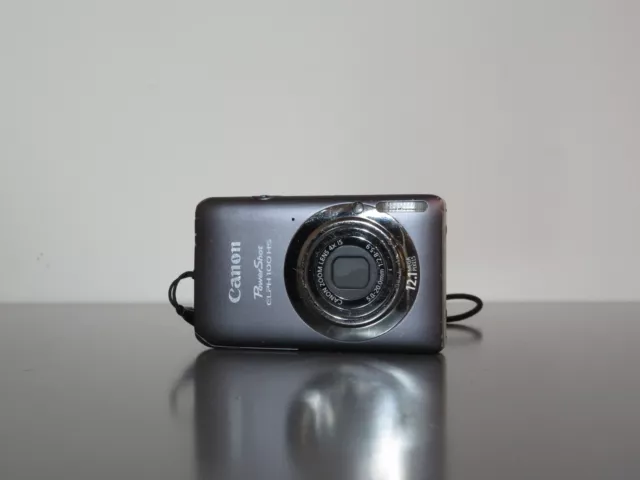 Canon PowerShot ELPH 100 HS 12.1MP 4x Digital Camera Gray y2k