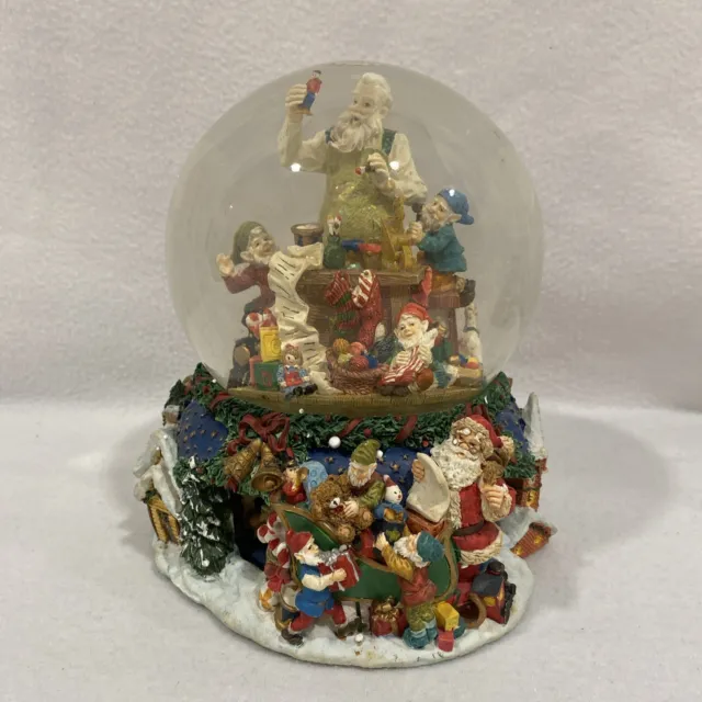 Vintage Kirkland Signature Christmas Musical Snow Globe Revolving Base