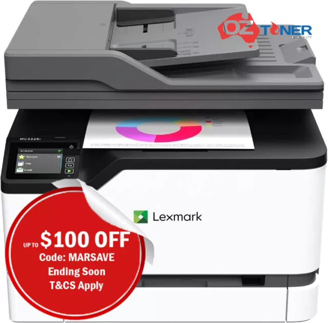 Lexmark MC3326i A4 Multifunction Wireless Color Laser Printer+ADF+Duplexer 24PPM