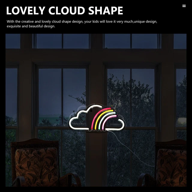 WALL HANGING CLOUD LED Sign Neon Lights Eyecatching Night Home Decor £