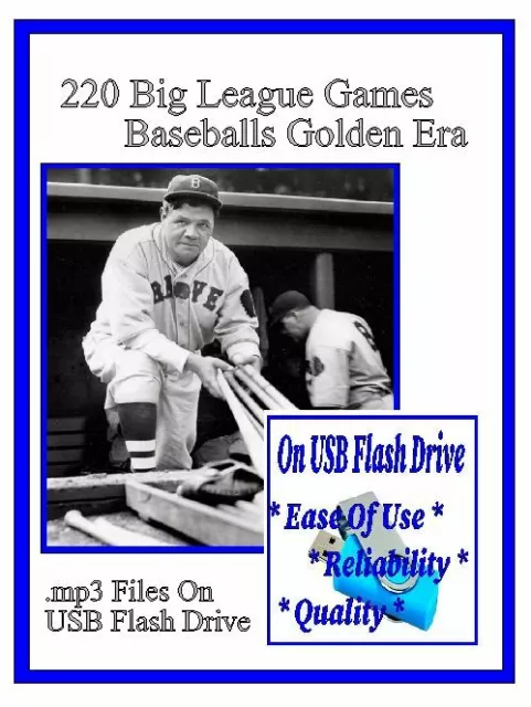 220 Big MLB Games Choice Old Time Radio Shows OTR MP3 On USB Drive