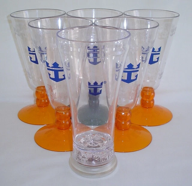 6PACK ROYAL CARIBBEAN Cruise 8 oz Plastic Margarita Cocktail Glasses