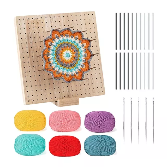 Acheter Kit de tricot de 4 pouces, planche de blocage, Crochet en bambou,  carré grand-mère, fournitures de Crochet en bois fabriquées à la main