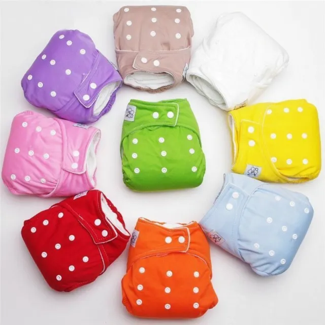 1PC Baby Washable Cloth Diaper Adjustable Reusable Solid Diaper Cover Wholesale 2