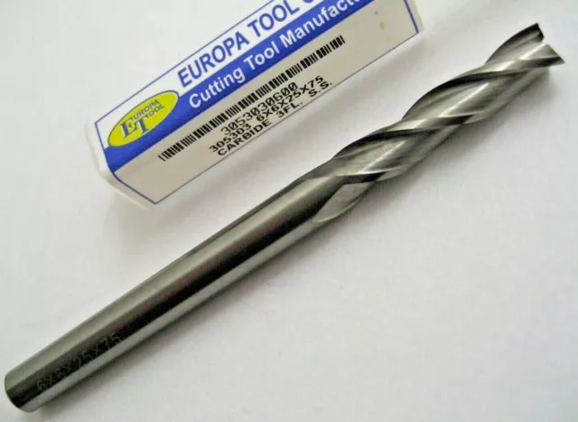 6mm CARBIDE LONG SERIES END MILL SLOT DRILL 3 FLUTED EUROPA TOOL 3053030600  3