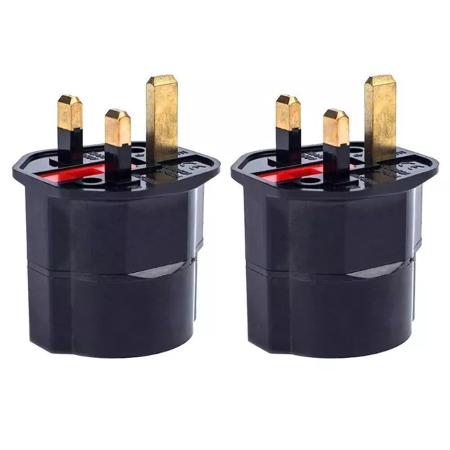 2x Reiseadapter UK England GB Stecker 3pin auf  EU Steckdose Reisestecker