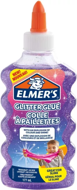 Elmers Glitzerkleber Bastelset PVA alles ideal für die Herstellung von Schleim Schule Kunst Stick 3