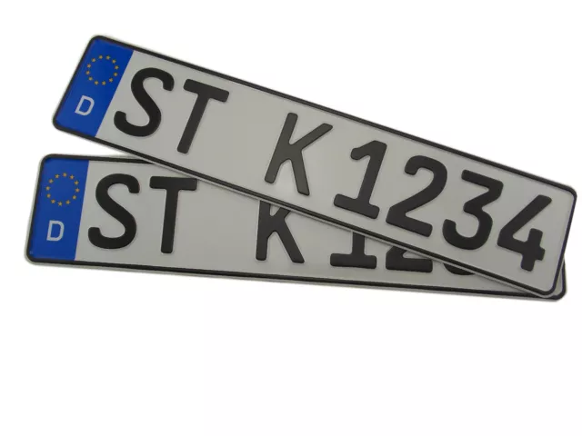 3 KFZ Euro Kennzeichen Autokennzeichen Nummerschild Fahrradträger - NEU