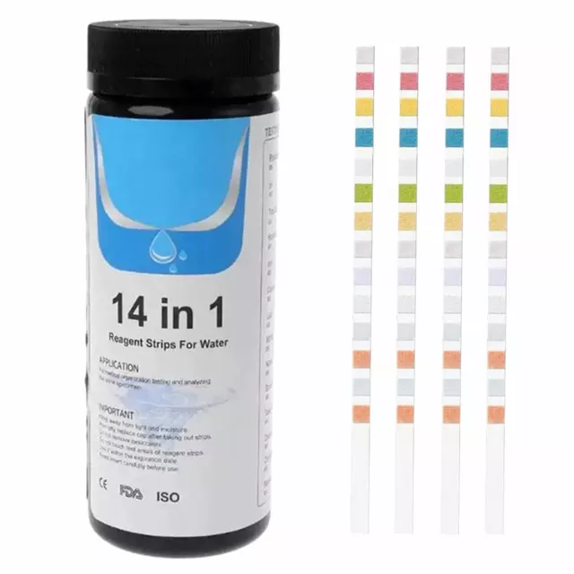 100x 14 in 1 Drinking Water Test Kit Strips Home Tap Water Quality Test 2