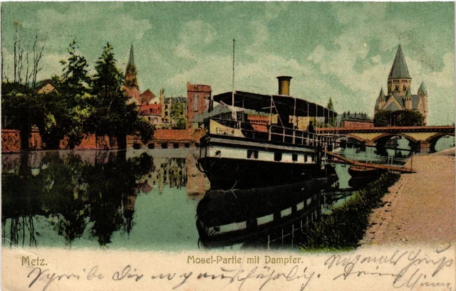 CPA AK METZ - Mosel-Partie mit Dampfer (454949)