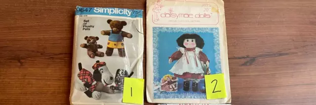 Sewing Patterns Simplicity, DaisyMae, McCalls Doll/Teddy Bears New Uncut