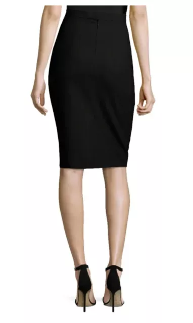 Theory Women's 0 Black Hemdall B Knee Length Pencil Midi Skirt