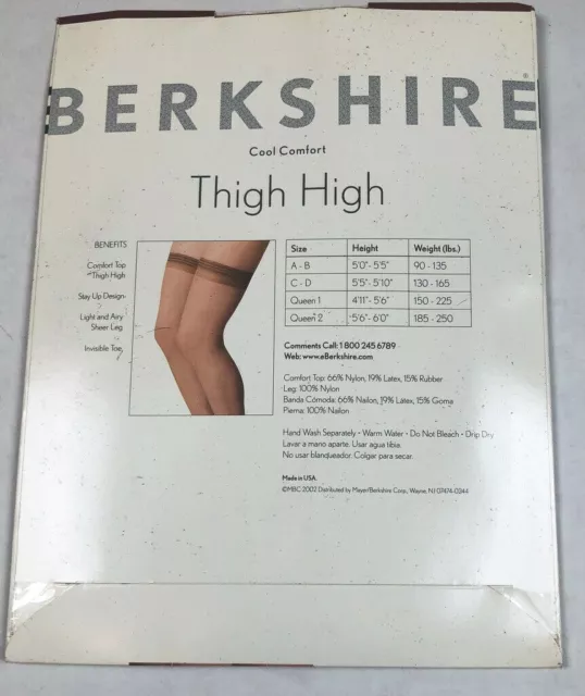 Berkshire Womens A-B Small Vintage 80s Stockings Nude Thigh High Hose Tights 3