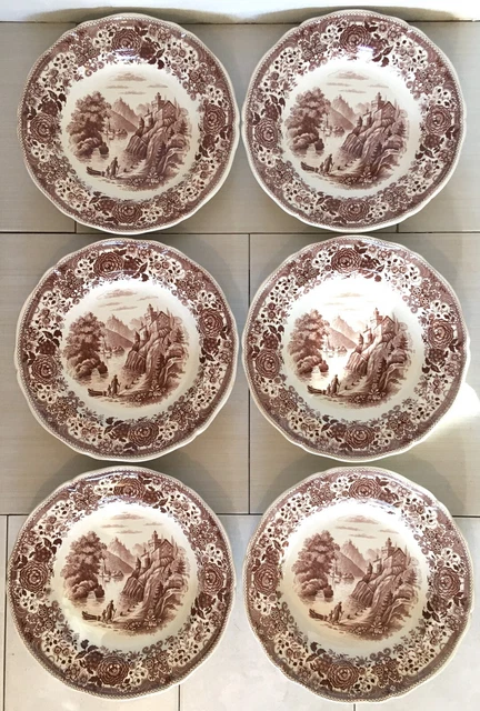 Lot De 6 Assiette Creuse Villeroy & Boch Burgenland Marron Soupe Faience Vintage