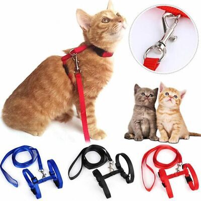 Adjustable Cat Harness Belt Nylon Lead Leash Pet Kitten Collar Safety Strap Rope
