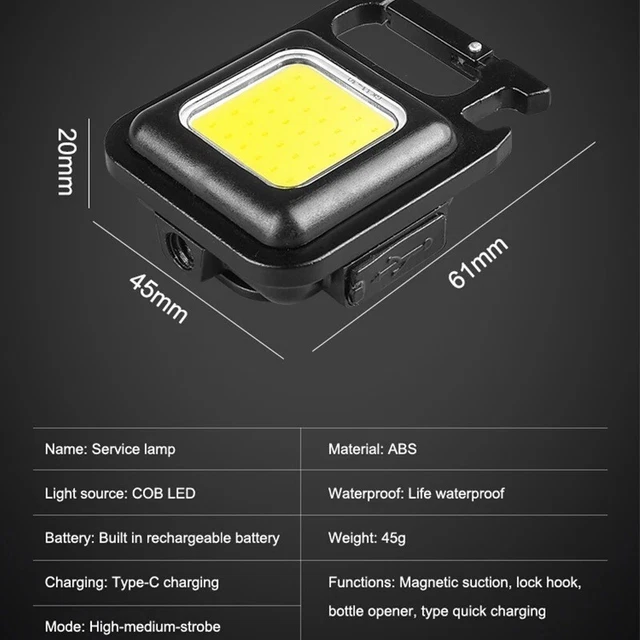 COB Flashlight mini portable keychain lamp torch lighting led outdoor waterproof