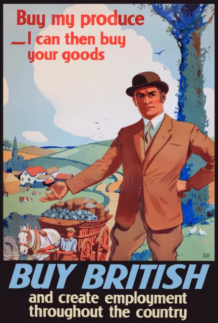 Vintage Buy British Poster Buy My Produce Farmer Advertisement A2/A3/A4 BB13