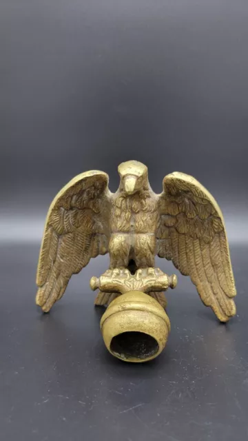 Vintage Brass Eagle Architectural Finial Flag Pole Topper