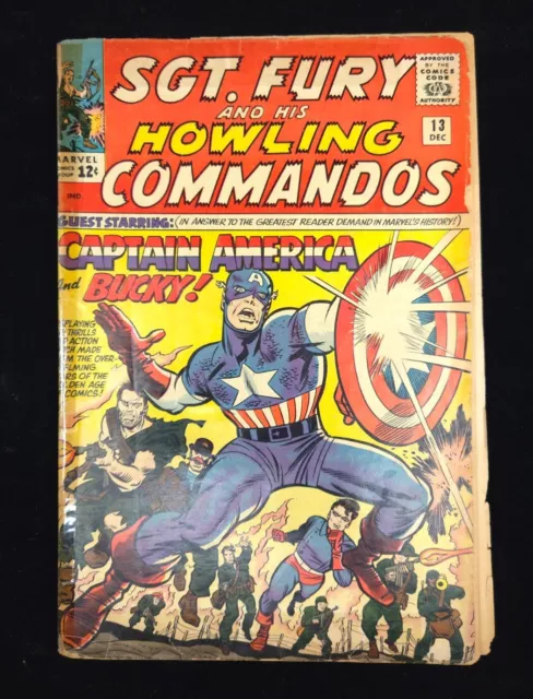 Sgt Fury and His Howling Commandos #13 1964 Captain America Appearance Marvel