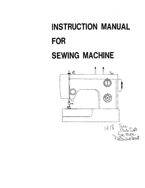 White W1418 Sewing Machine/Embroidery/Serger Owners Manual Reprint