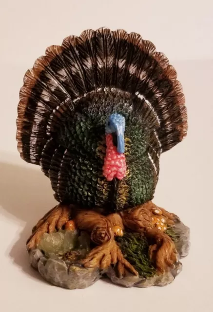~Thanksgiving Turkey Figurine~Eye Catching ~Real Life Colors~ Vintage Resin~