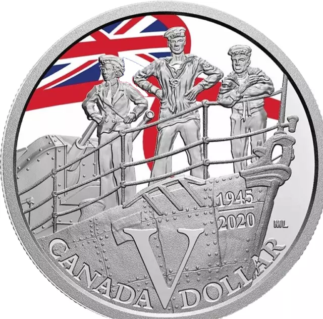 CANADA 2020 COLOUR PROOF SILVER DOLLAR 75th Ann. Of VE Day