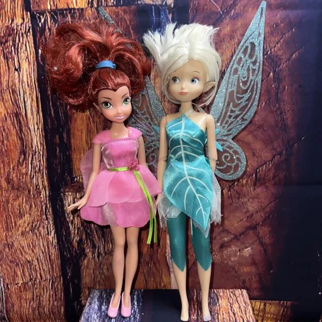 Disney Store Fairies Periwinkle and Rosetta Fairies Dolls Lot Bundle READ