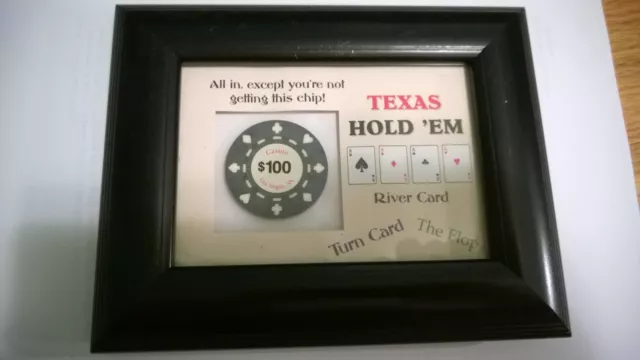 "TEXAS HOLD'EM -All In,except you're not getting this Chip"  Poker Chip-Plaque