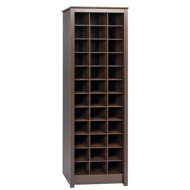 Space Saving Shoe Storage Cabinet Hats Scarves Keys Mail Organization Espresso