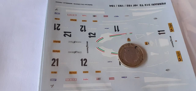 Decalcomanie 1/43 Per Ferrari 312 T2 – GP Spagna '76 – Lauda N.1-2 – Top Model