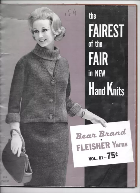 Revista Bear Brand Fleisher Yarns, Volumen 81, Año 1964, Patrones Tejidos a Mano