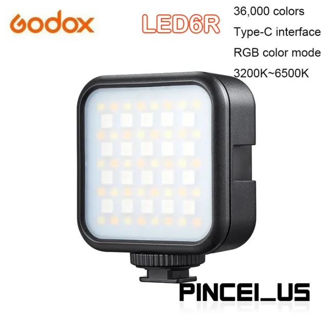Godox LED6R LED Video Light RGB 6W 3200-6500K For Selfie Portrait Photography
