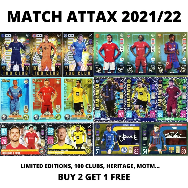 MATCH ATTAX 2021/22 21/22 Champions Limited Editions 100 Club Heritage