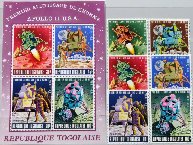 TOGO 1969 703-08 A Block 40 1st Moon Landing Mondlandung Apollo 11 Space MNH