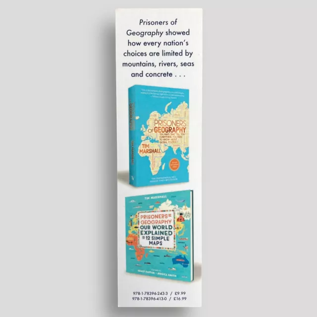 Power Of Geography Tim Marshall Collectible Promotional Bookmark -not the books