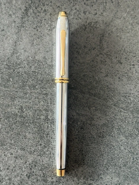 Stylo Roller Cross Townsend Laque Noire Plaqué Or 18 Carats - Occasion Prestige