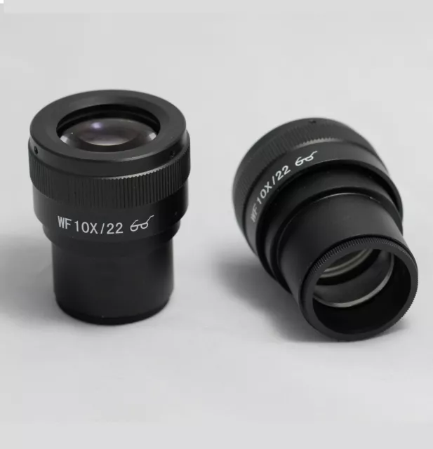Pair WF10X/22 Diopter-adjustable Adjustable Eyepieces Microscope 30mm FotoHigh