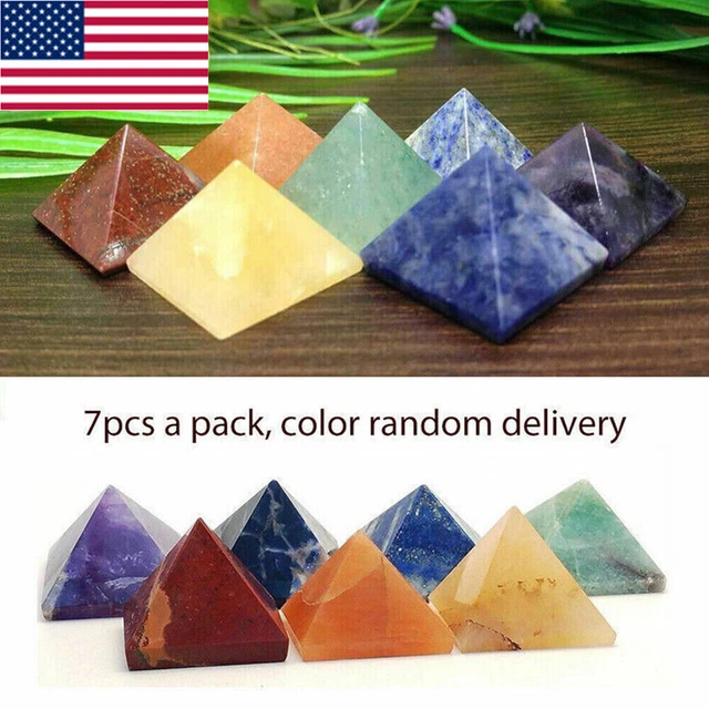 Set of 7 Healing Crystal Natural Gemstone Reiki Chakra Collection Stone Kit US