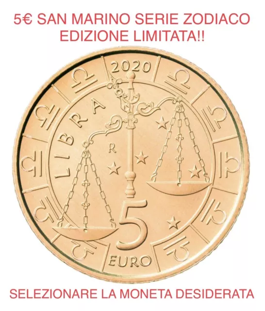 Moneta 5€ Serie Zodiaco San Marino 2019 2020 2021 FDC Bronzital Segni oroscopo