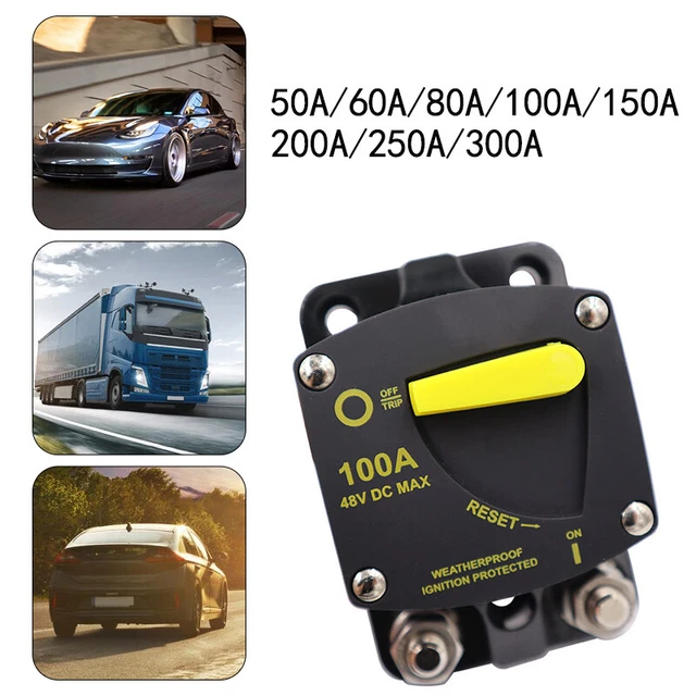 50300 AMP DC Circuit Breaker Fuse Car Stereo Audio Fuse Switch Reset
