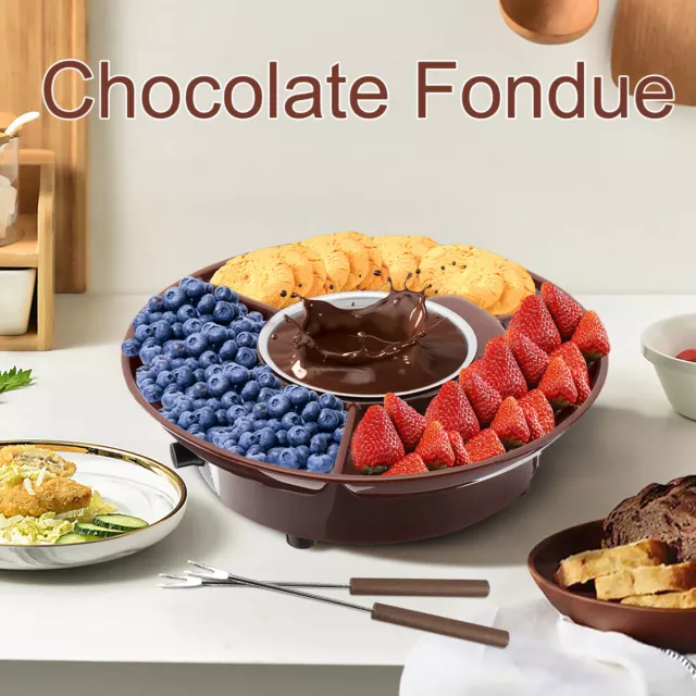 Electric Chocolate Fondue Set Maker Cheese Chocolate Melting Pot W