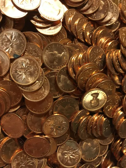 Bulk CANADA coin lot:  500 Queen Elizabeth II 1964 BU uncirculated 1 cent coins