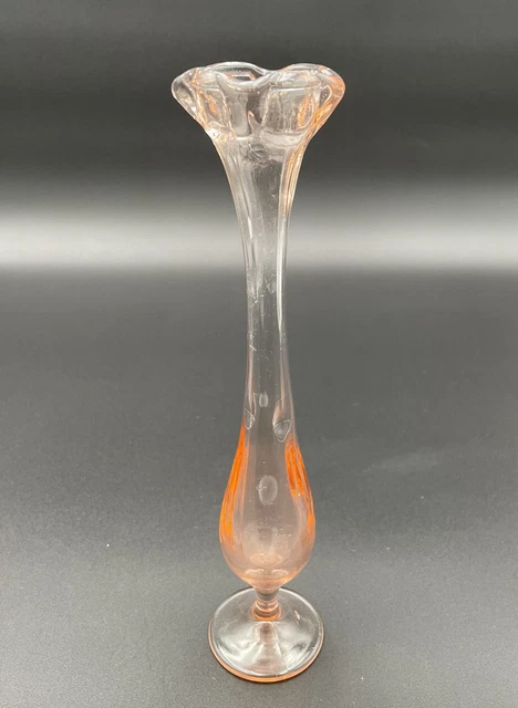 PINK SINGLE BUD Vase Depression Uranium Glass $19.99 - PicClick