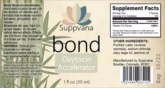 Bond Oxytocin Support - ALL NATURAL - by Suppvana 2