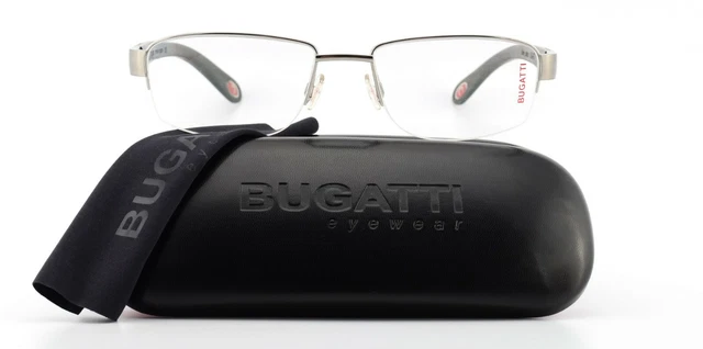 Lunettes Vintage Bugatti 23687 En Métal - Monture Demi-ronde Or, Noir, Marron Et Rouge